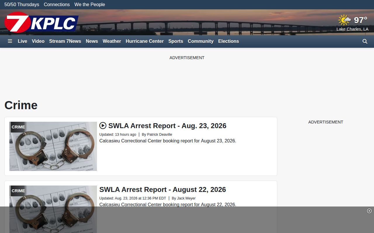 Vernon Parish regional crime news record coverage